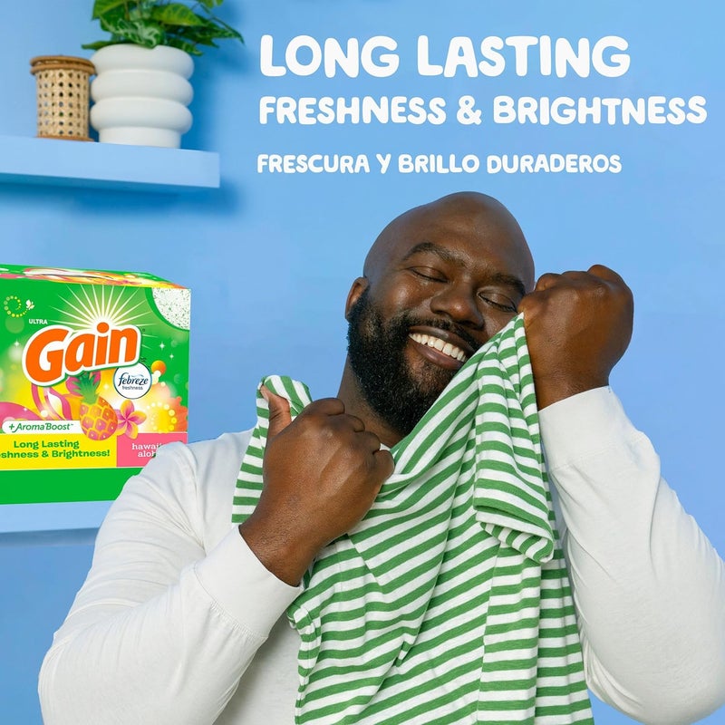 Gain Powder Laundry Detergent, Hawaiian Aloha Scent, 105 Loads, 135 OZ - Image 2